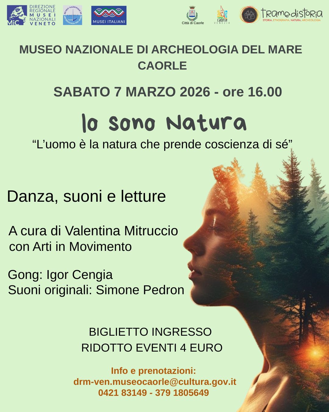 Io sono natura |  Danza, suoni e letture | Museo nazionale archeologia del Mare di Caorle